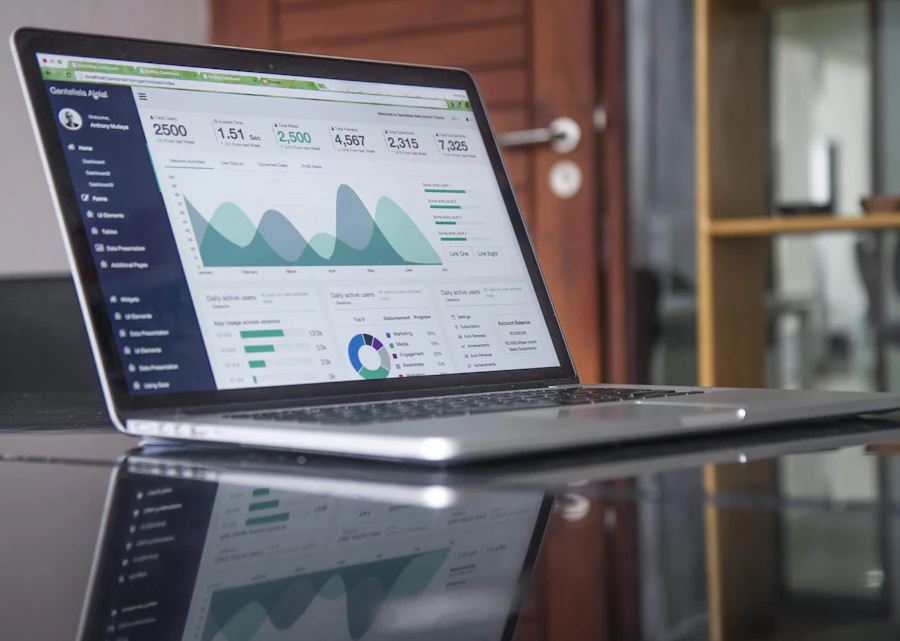 Young actuary reviewing financial data